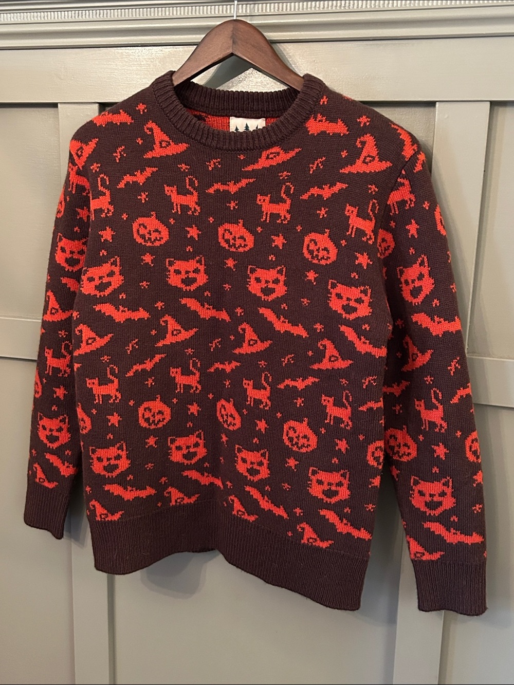 Kiel James Patrick Hocus Pocus Halloween Sweater Wool Blend Brown Orange Small - Picture 4 of 8